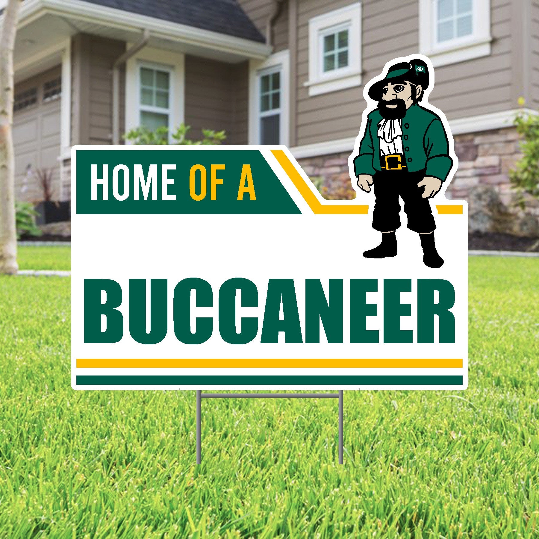 Color Shock Home of a Buccaneer Lawn Sign with Bucky